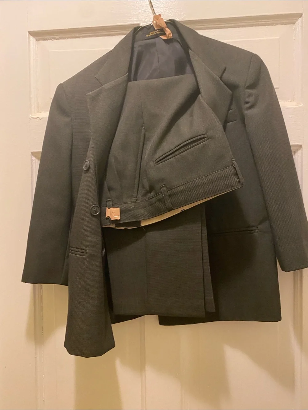 Kids Double-Breasted 2 Piece Suit- Black